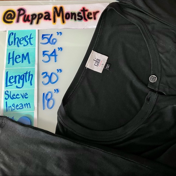 🎃SOLD🎃 CAbi Henley Long Sleeve Shirt Tunic Top 3624 Large Black - Picture 11 of 11